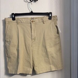 Izod Tan Flat Front Shorts with Classic Appeal